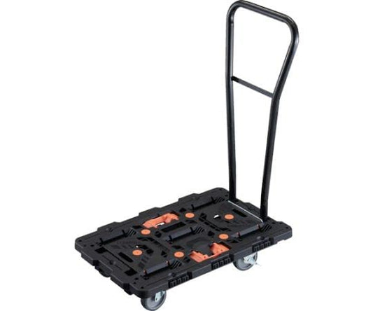 TRUSCO 連結式樹脂製平台車 ビートル 700X450 自在5輪 内2輪ストッパー付 脱着式ハンドル付 とめたろう付