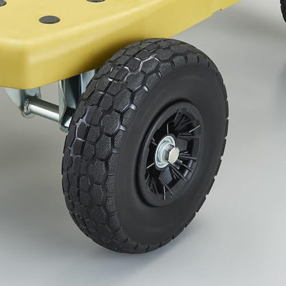 TRUSCO 樹脂台車 カルティオビッグオフロード 900X600 ノーパンクタイヤ  オリーブ