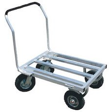 HARAX アルミ製運搬車 愛菜号 250−4エアー入タイヤ2輪自在タイプ 積載面750×535mm