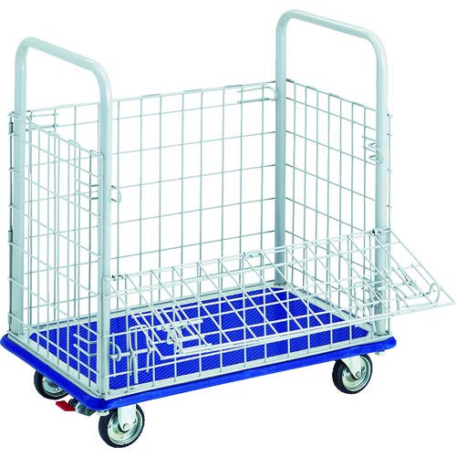 TRUSCO プレス製台車 ドンキーカート 金網付 740×480 ストッパー付