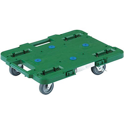 TRUSCO 樹脂製平台車 ルートバン 400X600 4輪自在 ストッパー付 緑