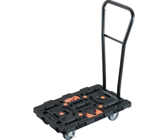 TRUSCO 連結式樹脂製平台車 ビートル 700X450 自在3輪 内2輪ストッパー付 脱着式ハンドル付 とめたろう付