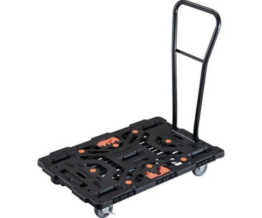 TRUSCO 連結式樹脂製平台車 ビートル 900X600 自在3輪 内2輪ストッパー付 脱着式ハンドル付 とめたろう付