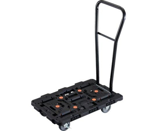 TRUSCO 連結式樹脂製平台車 ビートル 700X450 自在3輪 内2輪ストッパー付 脱着式ハンドル付