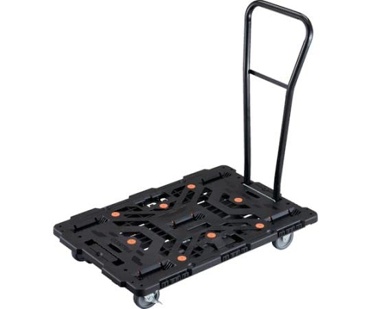 TRUSCO 連結式樹脂製平台車 ビートル 900X600 自在3輪 内2輪ストッパー付 脱着式ハンドル付