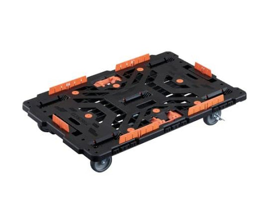 TRUSCO 連結式樹脂製平台車 ビートル 900X600 自在5輪 内2輪ストッパー付 柵 とめたろう付
