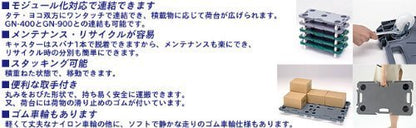 YAZAKI YAZAKI 連結型樹脂製平台車 ”ミニポリトラー” ダークグレー