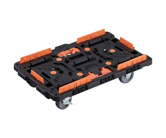 TRUSCO 連結式樹脂製平台車 ビートル 700X450 自在3輪 内2輪ストッパー付 柵 とめたろう付