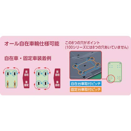 TRUSCO プレス製台車 ドンキーカート 固定式740×480 ストッパー付
