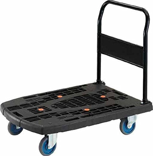 TRUSCO 樹脂台車 カルティオビッグ 固定 900X600 S付 黒