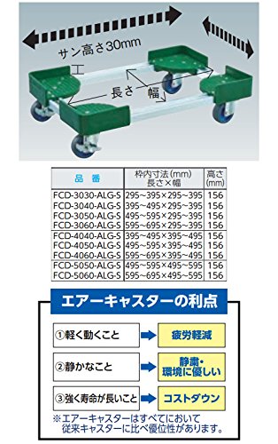 TRUSCO 伸縮式コンテナ台車 内寸300−400X500−600 AC ストッパー付