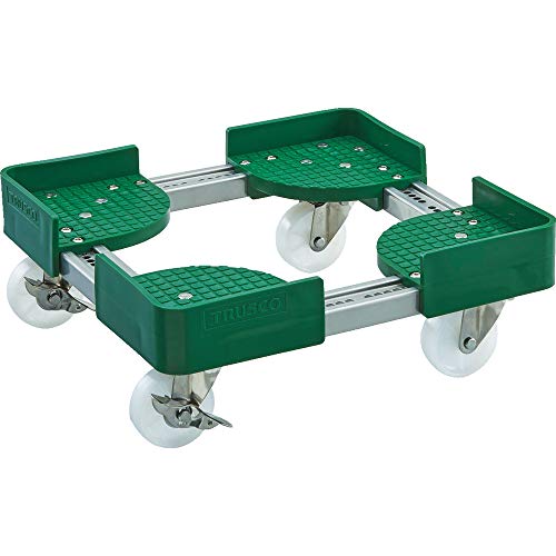 TRUSCO 伸縮式コンテナ台車SUS 内寸400−500X400−500 ストッパー付