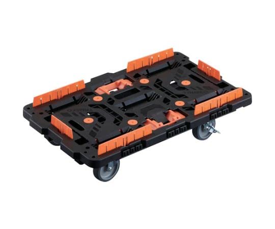 TRUSCO 連結式樹脂製平台車 ビートル 700X450 自在5輪 内2輪ストッパー付 柵 とめたろう付