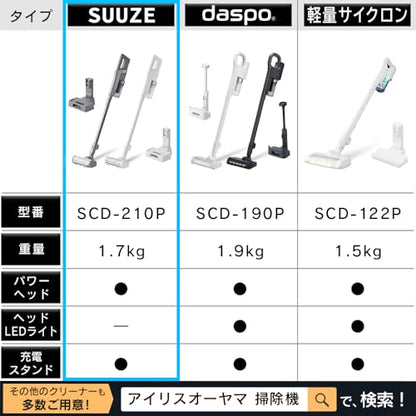 IRIS 297679 充電式サイクロンスティッククリーナーSUUZE ホワイト