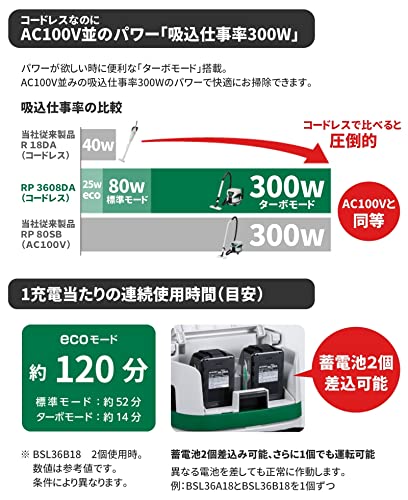 HiKOKI 36Vマルチボルト コードレスクリーナー本体のみ
