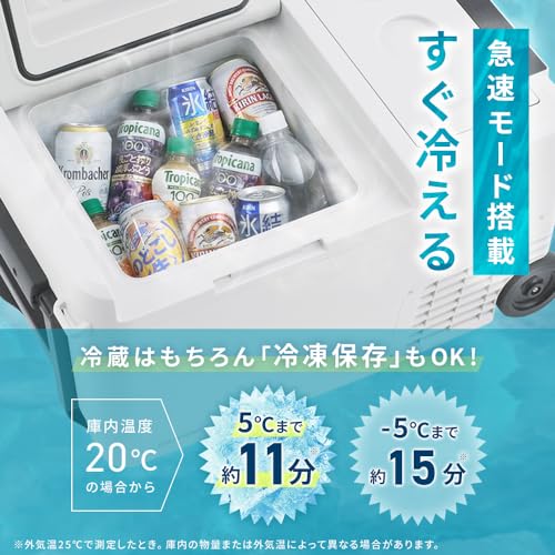 IRIS 104660 充電式ポータブル冷温庫26L ホワイト