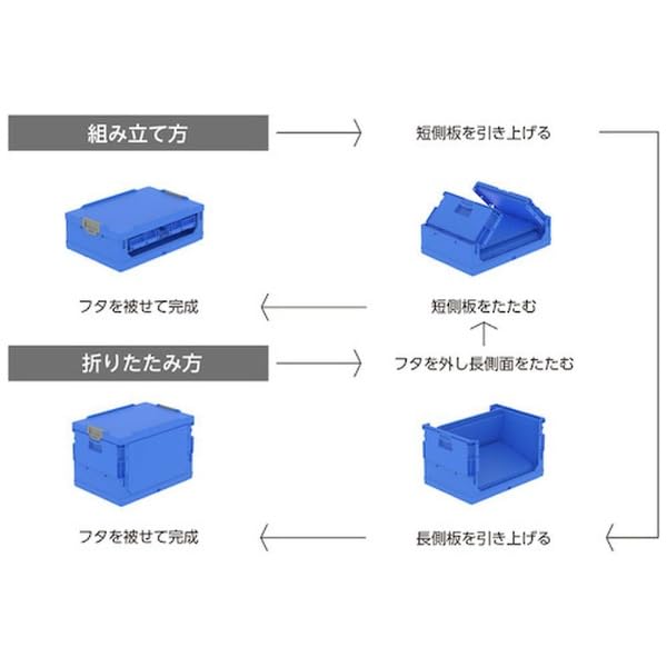 サンコー 折りたたみコンテナー 561290 コールドオリコンEP38B ブルー