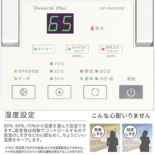 ダイニチ 気化ハイブリッド式加湿器 HD−RXC500B−ホワイト 0H52520