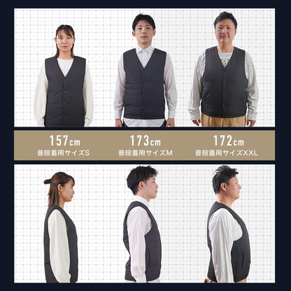サンコー サイズ調整できる「ヒーターベスト」