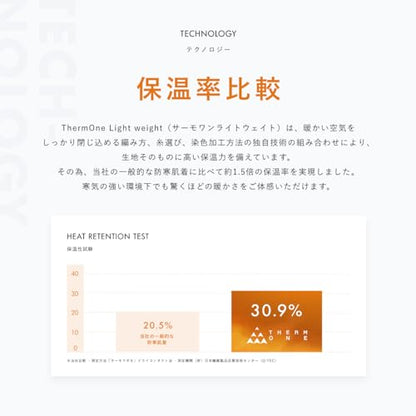 リベルタ 暖撃 サーモワン モックネック10部丈袖 メンズ用 ブラック M