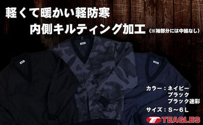 TEAGLES 【売切廃番】 14695 Vネック中綿キルトヤッケ ネイビーL