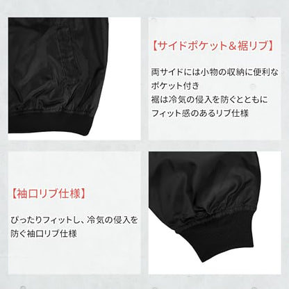 TEAGLES 14695 Vネック中綿キルトヤッケ ブラックM