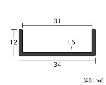 光 簡易内窓用フレーム＆レール 横カバーブラウン12×34×1830mm