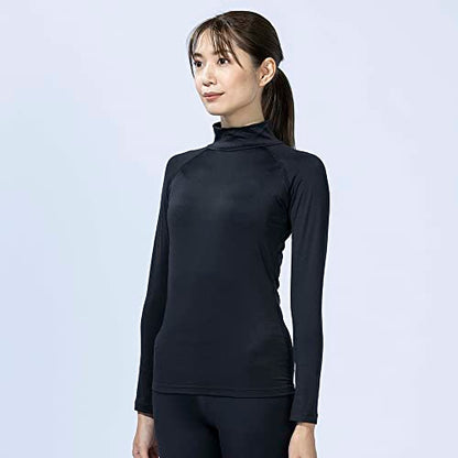 おたふく BTパワーストレッチ サーモデオ ハイネックシャツ レディース M
