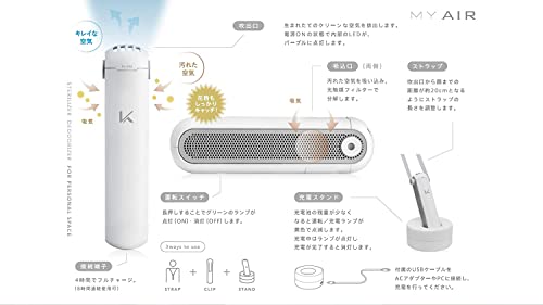 Kaltech パーソナル空間除菌・脱臭機ターンドケイ 首掛けタイプ 黒（花粉フィルター搭載）