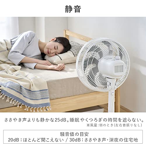 IRIS 104102 リビング扇風機 ACモーター式 ホワイト