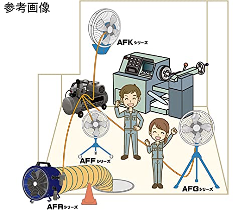 アクアシステム　無給油エアモーター式　軸流型　送風機　（アルミハネ２０ｃｍ）