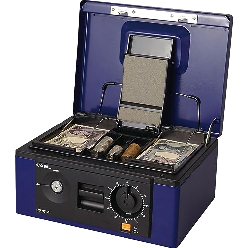 カール 手提げ金庫 キャッシュボックス CB−8570 ブルー A5サイズ