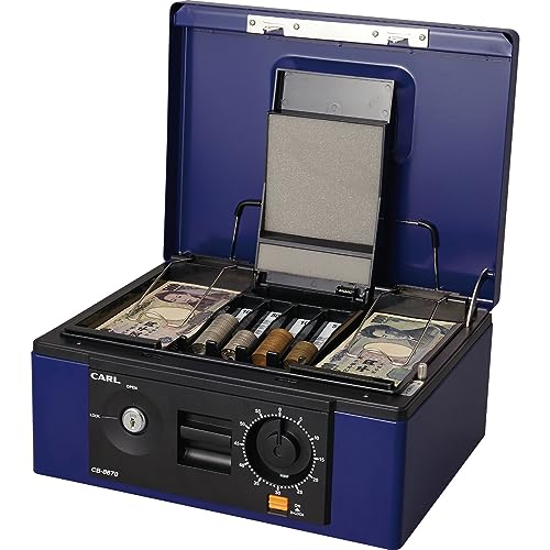 カール 手提げ金庫 キャッシュボックス CB−8670 ブルー B5サイズ